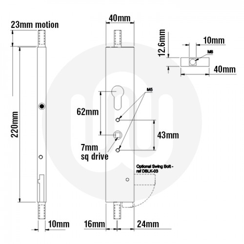 Debar Bi Folding Door Lock Old Style